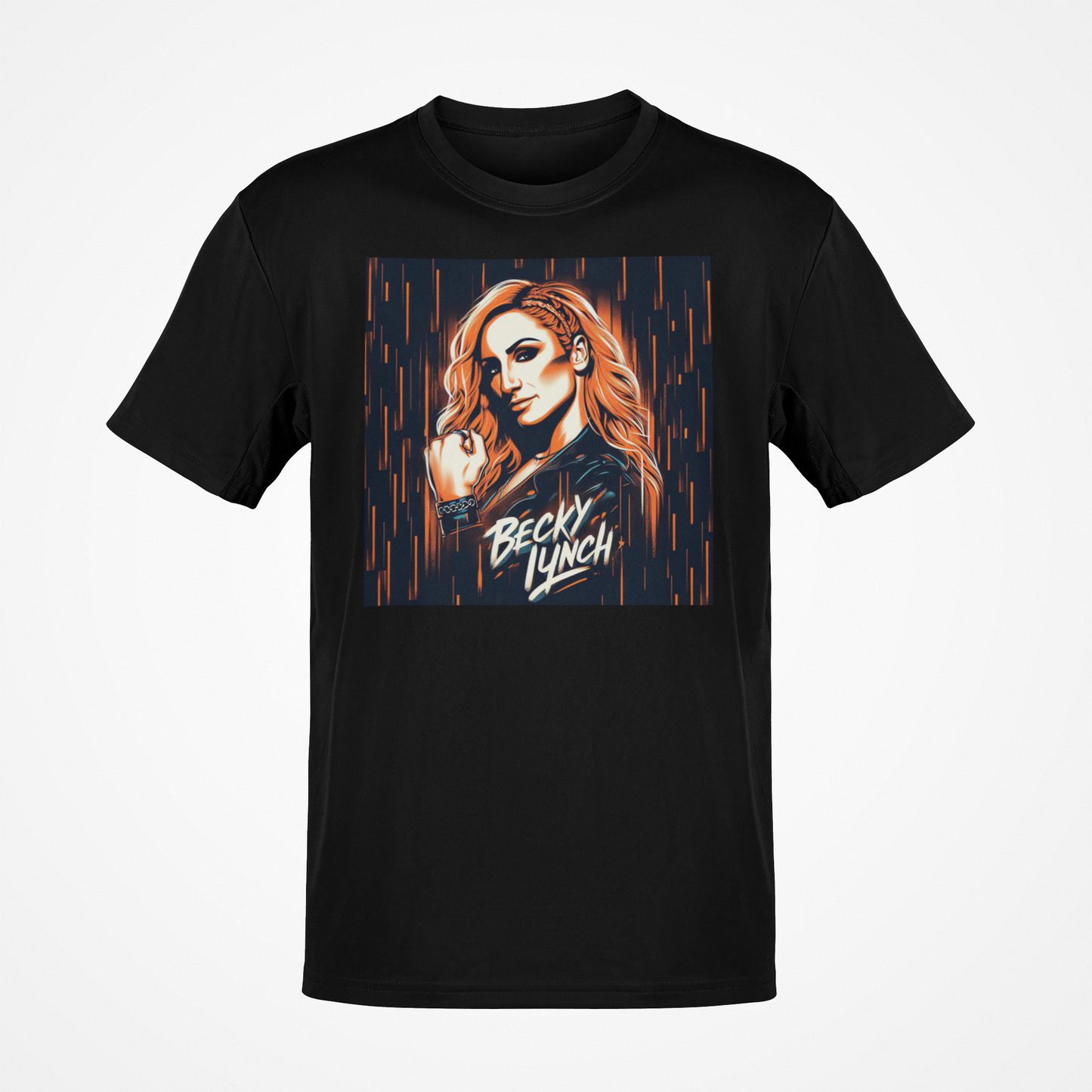Becky Lynch Cartoon Portrait Black T-shirt