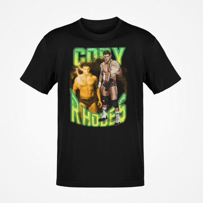 Cody Rhodes Neon Championship Belt Black T-shirt AEW WWE
