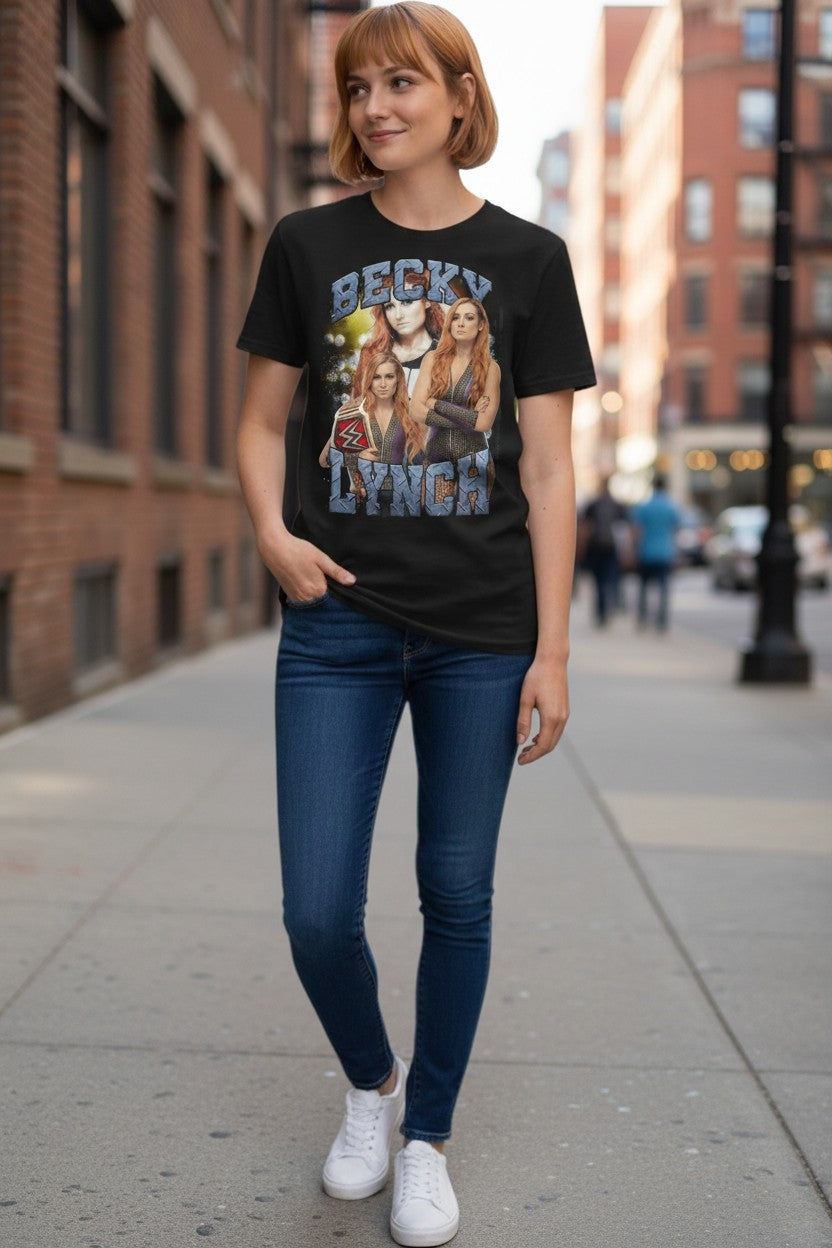 Becky Lynch WWE Superstar Black T-shirt