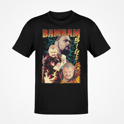 Bam Bam Bigelow Triple Pose Black T-shirt