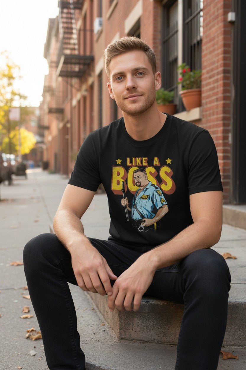 Big Boss Man Like A Boss Animated Black T-shirt