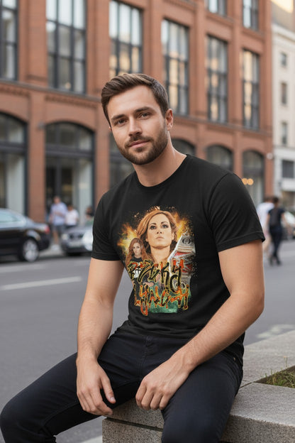 Becky Lynch Fireworks Mens Black T-shirt