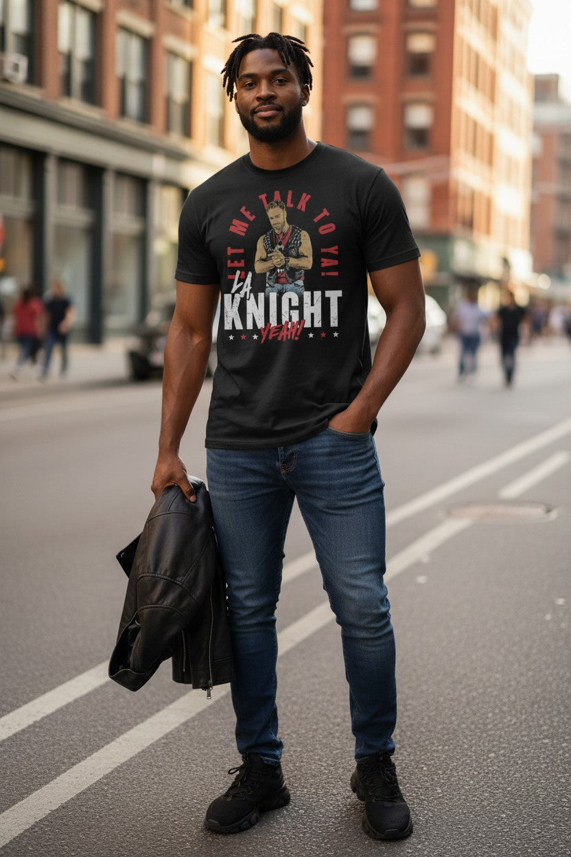 LA Knight Let Me Talk To Ya Pose Black T-shirt