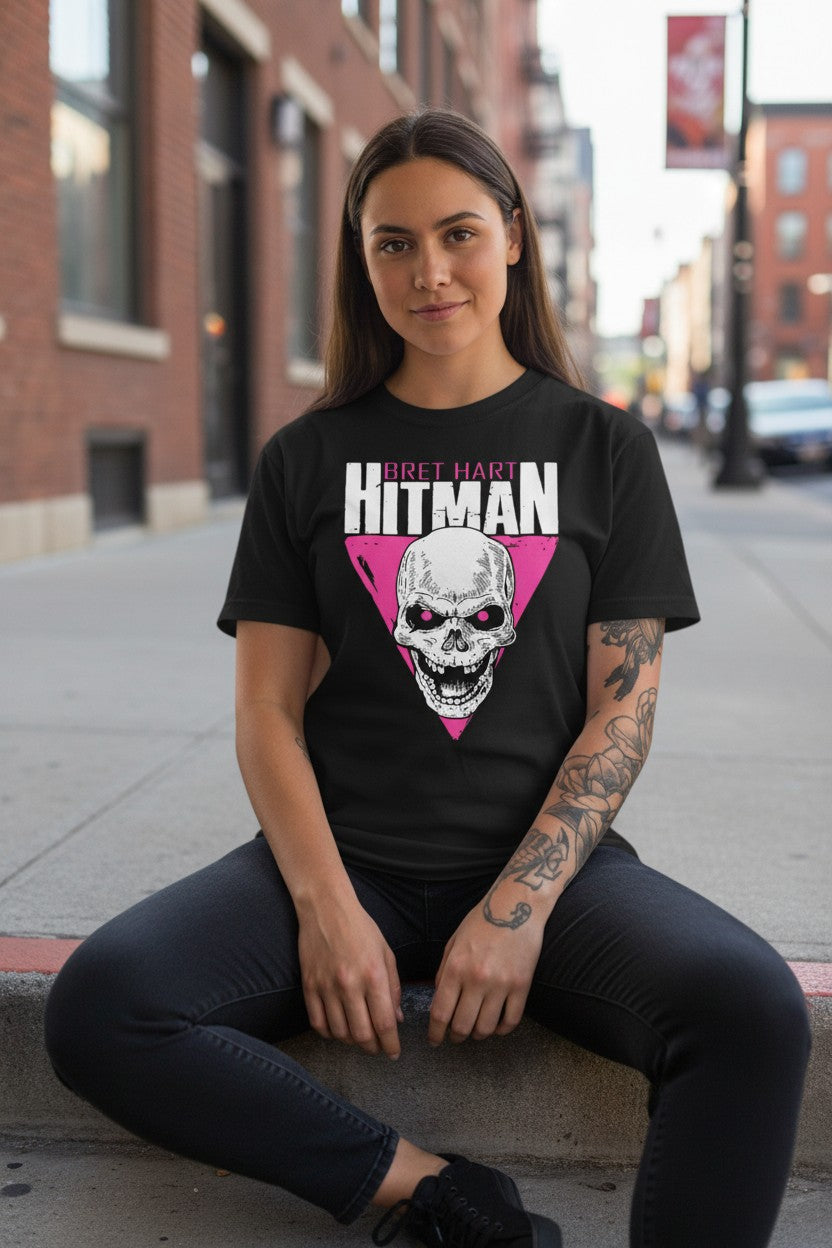 Bret Hart Hitman Skull Logo T-shirt