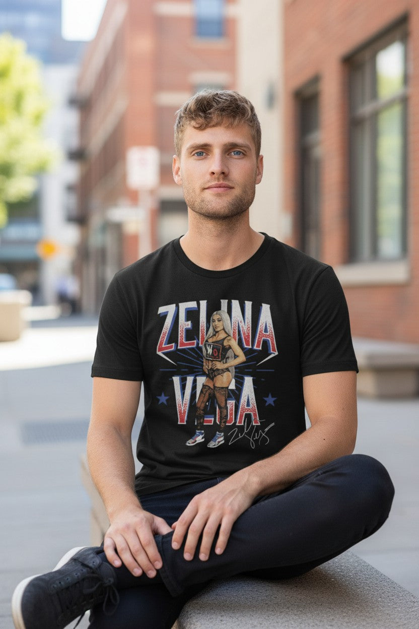 Zelina Vega LWO Stars Black T-shirt