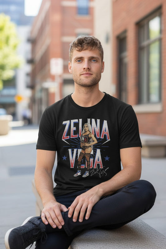 Zelina Vega LWO Stars Black T-shirt