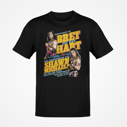 Wrestlemania XII Bret Hart Vs Shawn Michaels Black T-shirt