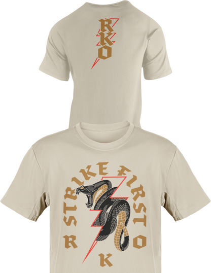Randy Orton Strike First Viper Bolt Tan T-shirt