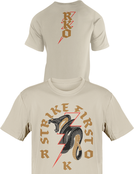 Randy Orton Strike First Viper Bolt Tan T-shirt