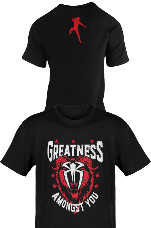 Roman Reigns Greatness Among You GOAT Mens Black T-shirt