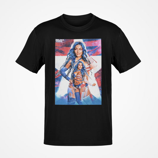 Zelina Vega Backlash USA-Puerto Rico Poster Print Black T-shirt