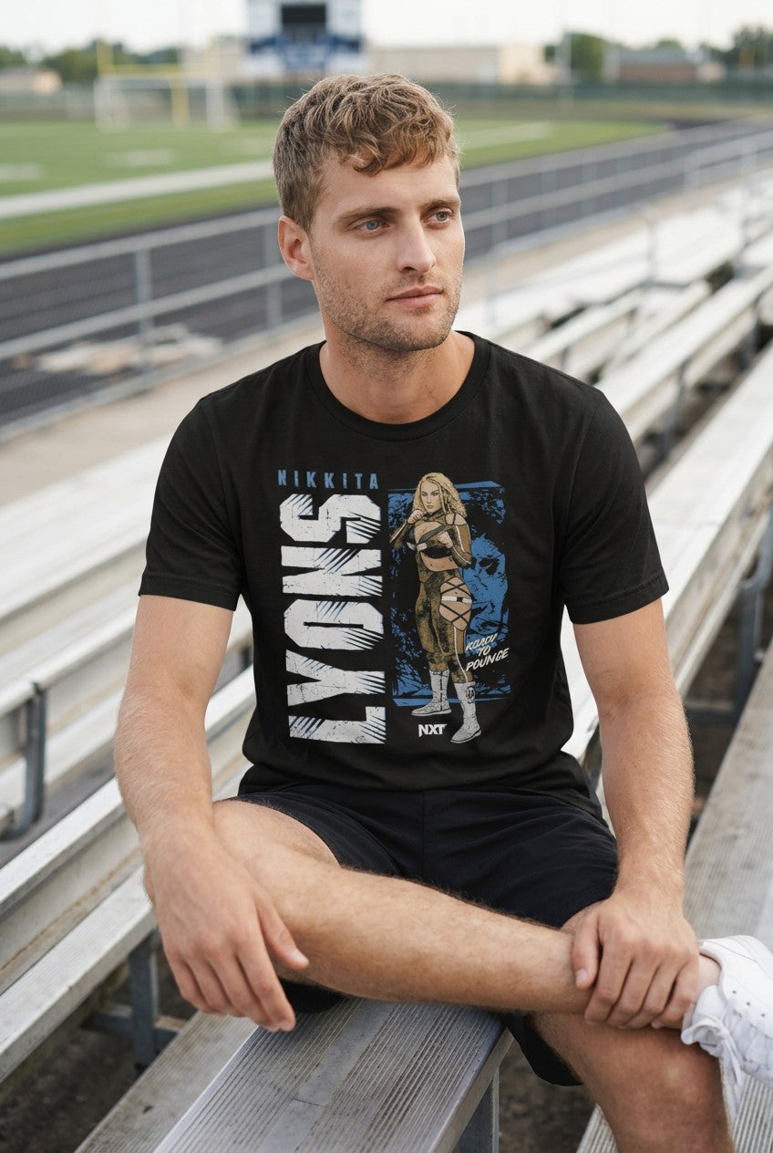 Nikkita Lyons Vertical Pose Black T-shirt