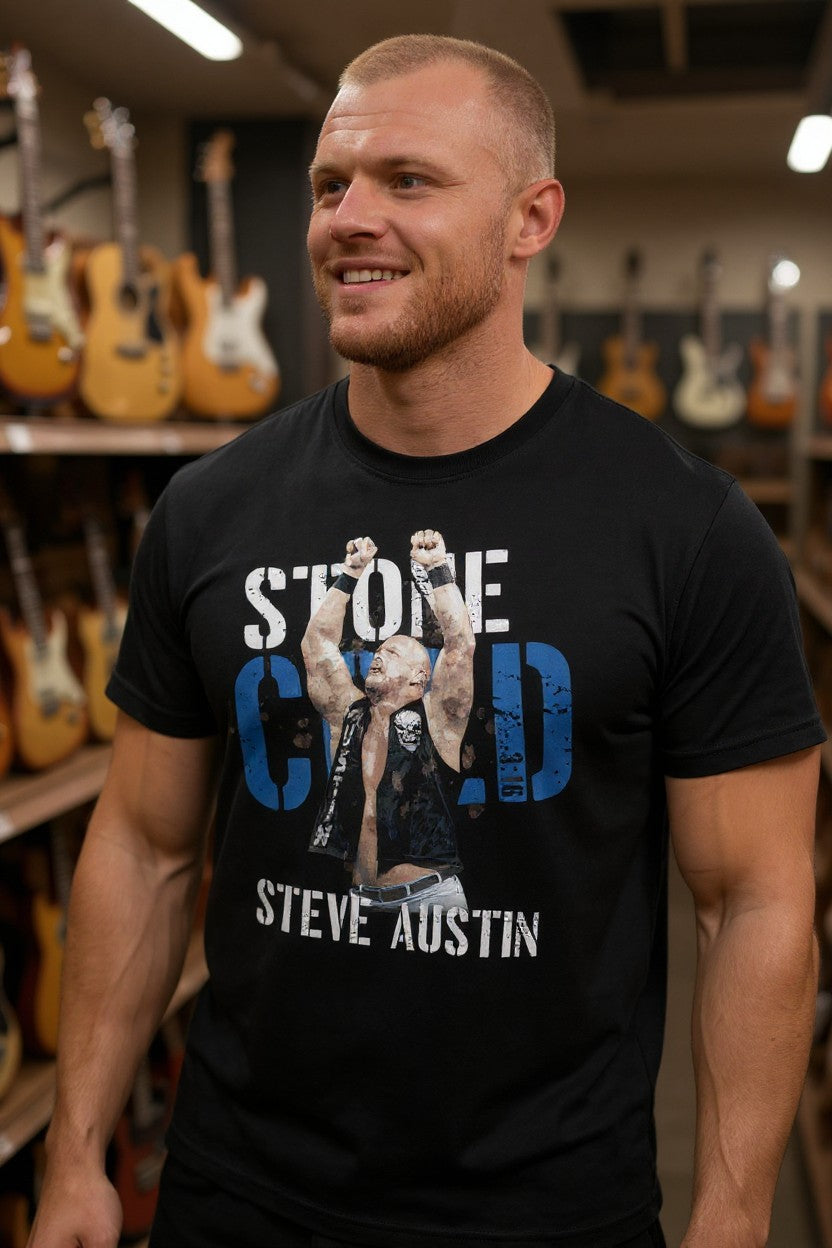 Stone Cold Steve Austin Top Rope Mens Black T-shirt