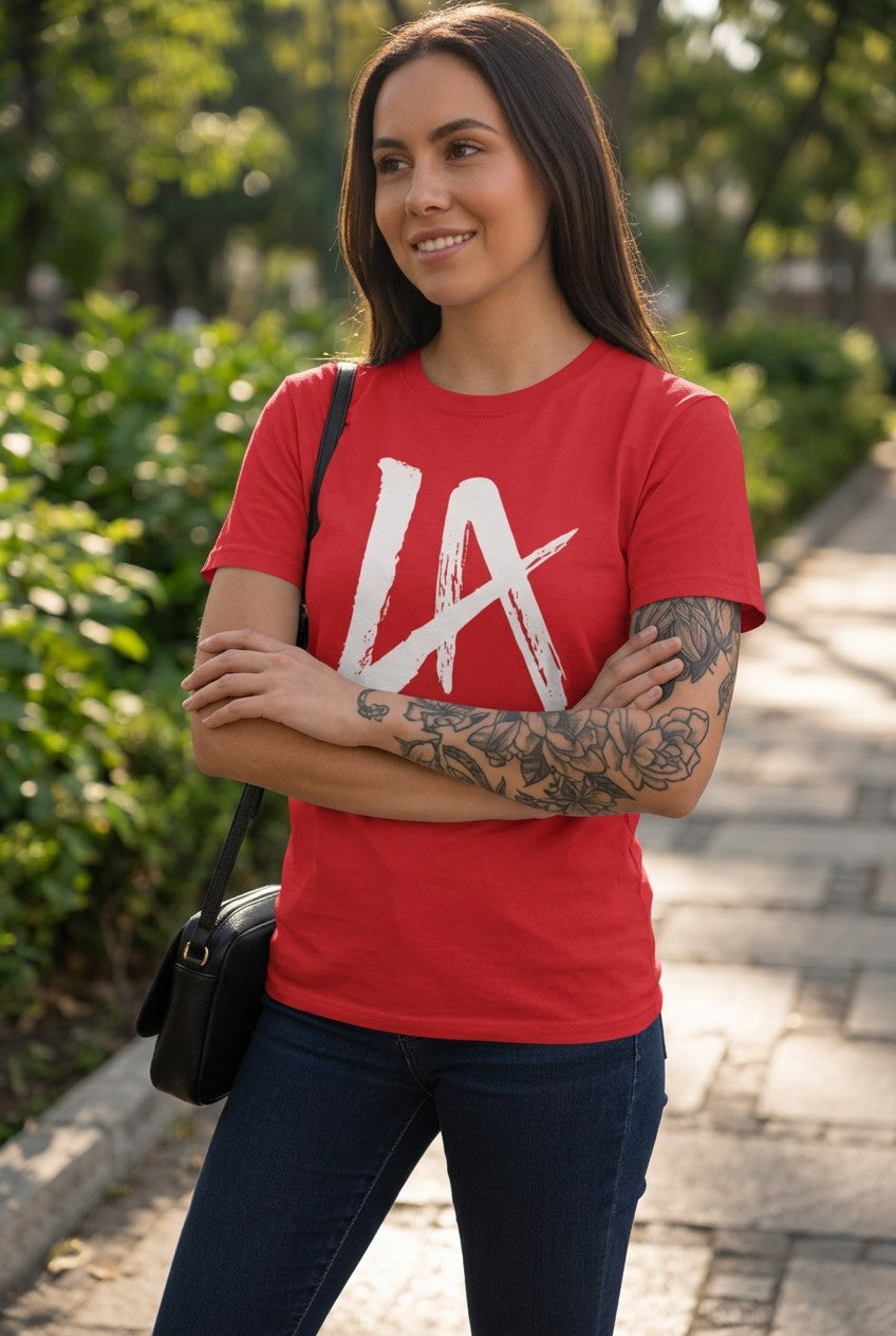 LA Knight Big White Logo Red T-shirt
