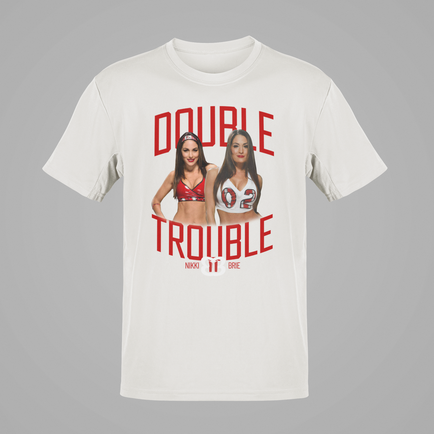 Nikki Brie Bella Twins Double Trouble Grey Adult T-Shirt
