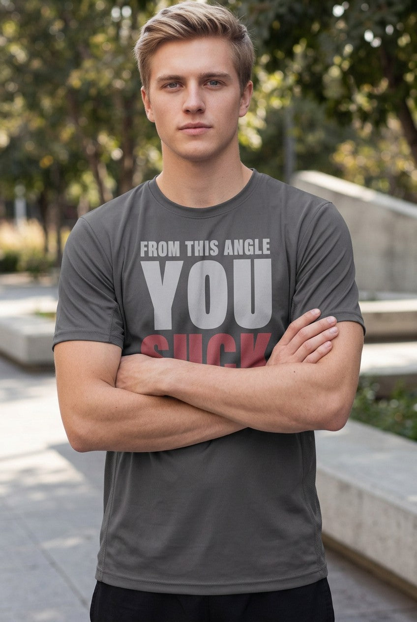 Kurt Angle From This Angle WWE Mens Gray T-shirt