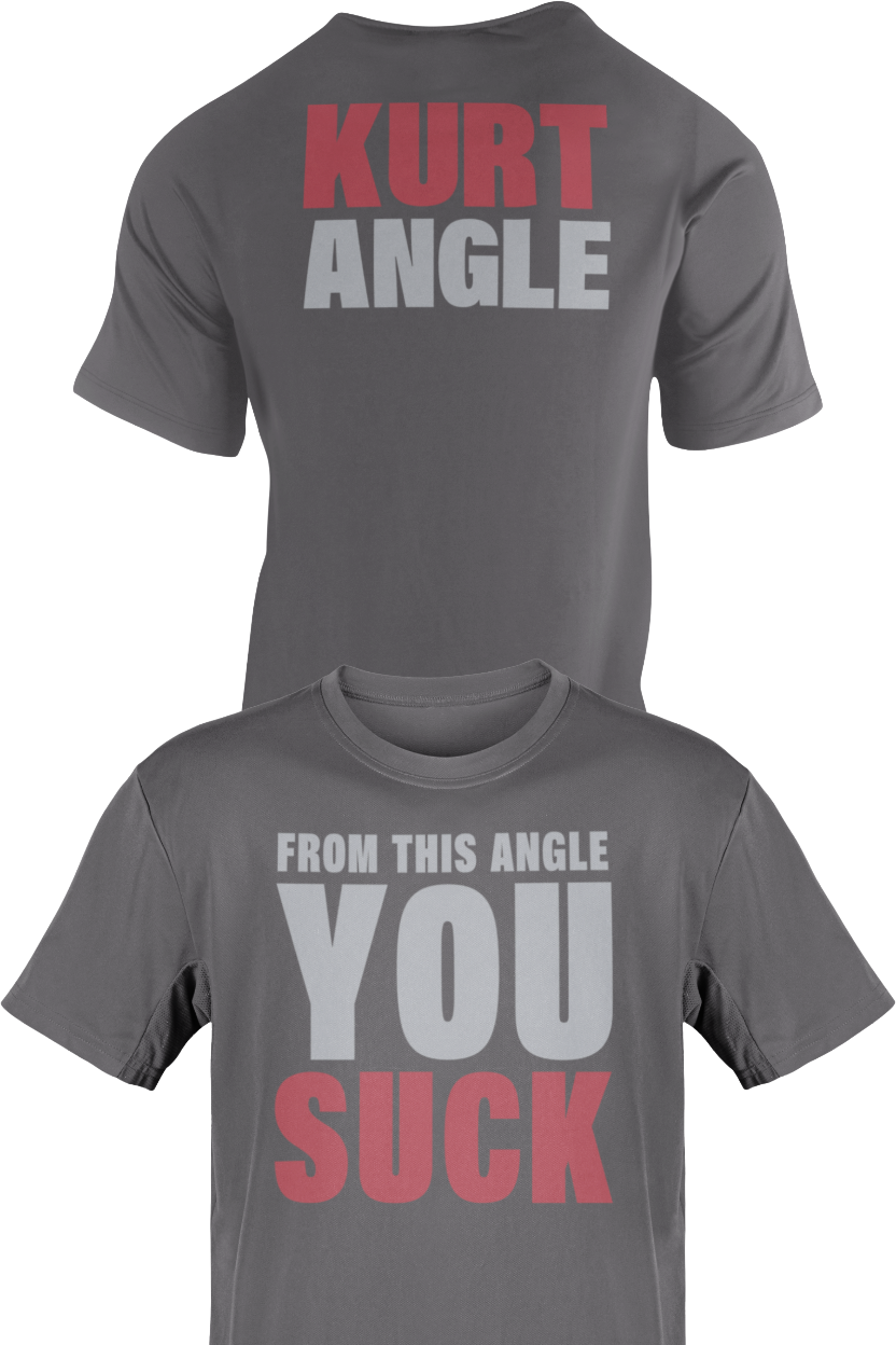 Kurt Angle From This Angle WWE Mens Gray T-shirt
