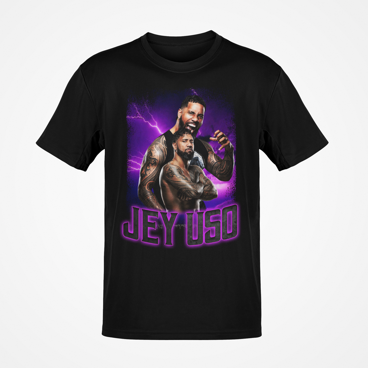 Jey Uso Purple Lightning Mens Black T-shirt