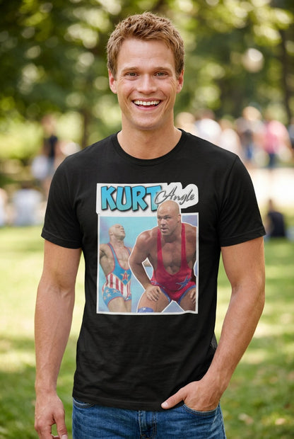 Kurt Angle Blue Logo T-shirt