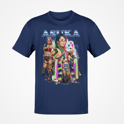 Asuka Three Pose Navy Blue T-shirt WWE