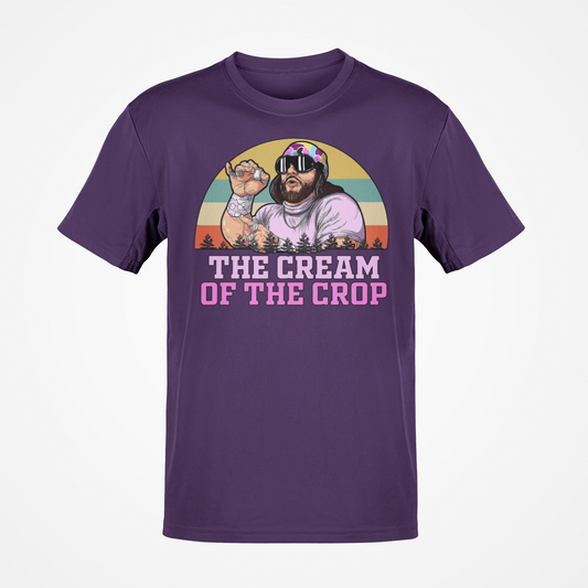 Macho Man Randy Savage Purple Logo Cream Crop T-shirt