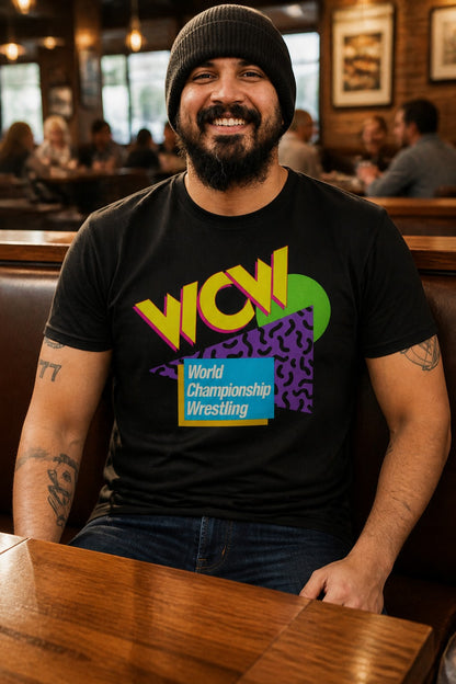WCW World Championship Wrestling 80s Design T-shirt