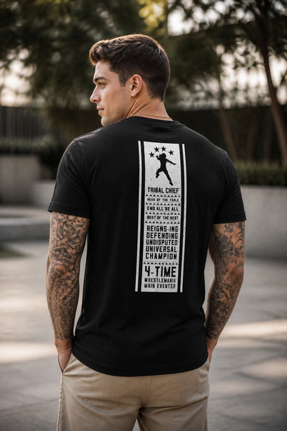 Roman Reigns Smash Stack Pin Mens Black T-shirt