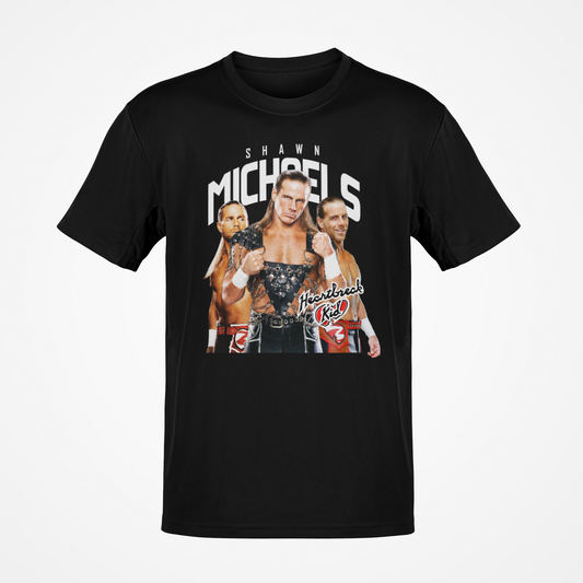 Shawn Michaels Heartbreak Kid Three Pose Mens Black T-shirt