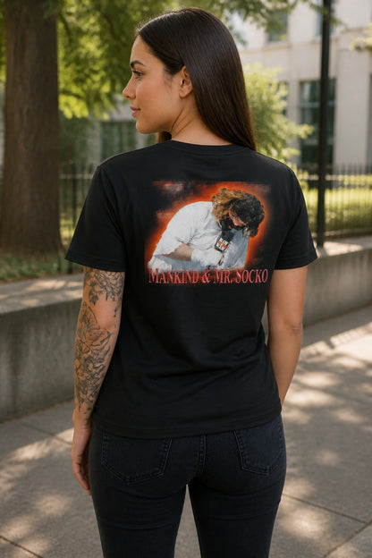 Mankind Mick Foley Mr Socko Don't Feed Animals Mens T-shirt