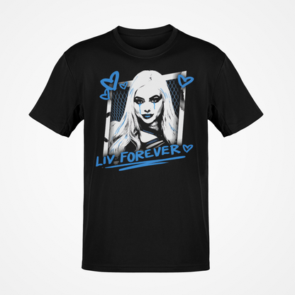 Liv Morgan Liv Forever Blue Logo Black T-shirt