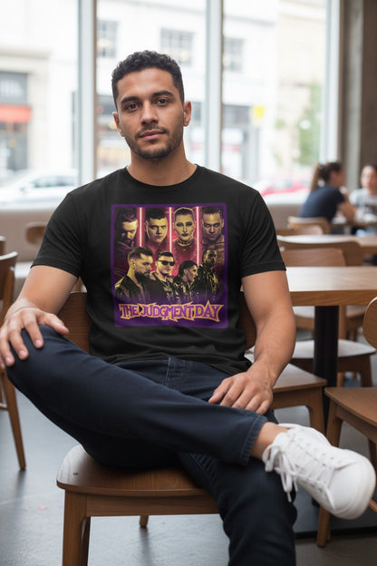 Judgment Day Whole Gang Finn Balor, Rhea Ripley, Damion Priest, "Dirty" Dominik Mysterio Black T-shirt