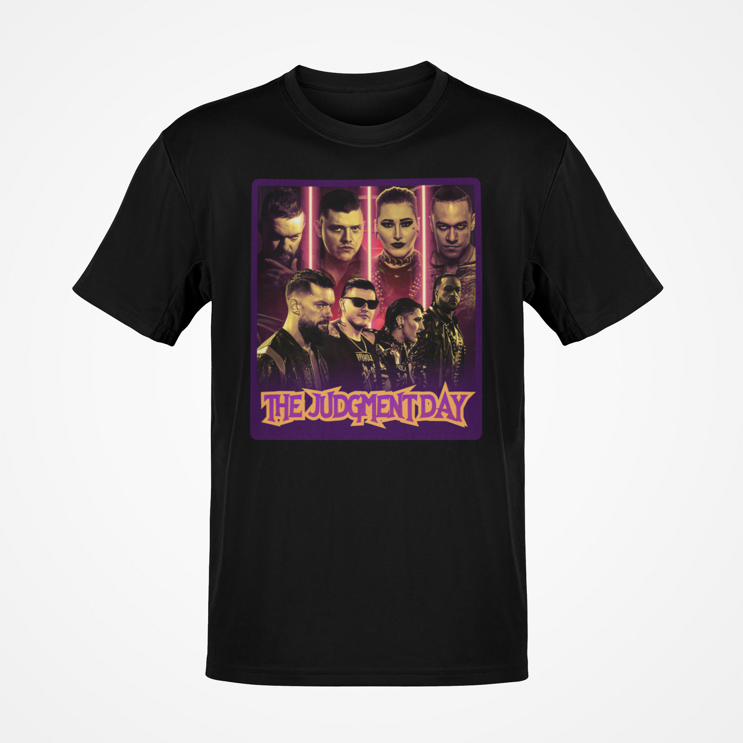 Judgment Day Whole Gang Finn Balor, Rhea Ripley, Damion Priest, "Dirty" Dominik Mysterio Black T-shirt