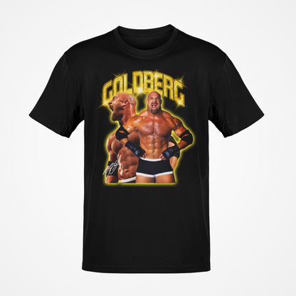 Bill Goldberg Double Pose Signature Mens Black T-shirt