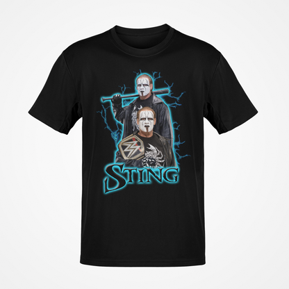 Iconic Sting White Scorpion Baseball Bat Mens Black T-shirt