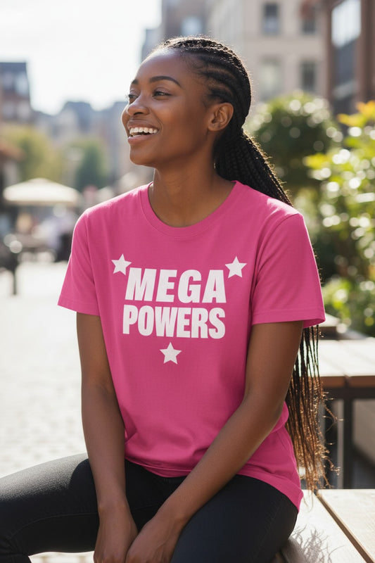 Macho Man Randy Savage Mega Powers White Logo Pink T-shirt