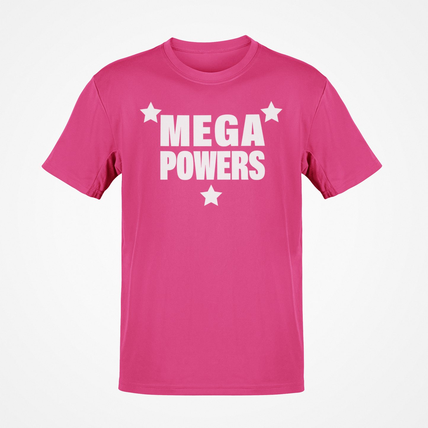Macho Man Randy Savage Mega Powers White Logo Pink T-shirt