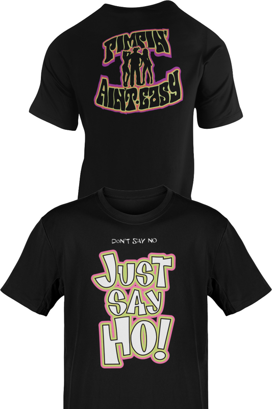 Godfather Just Say Ho Pimpin' Aint Easy Mens Black WWF T-shirt