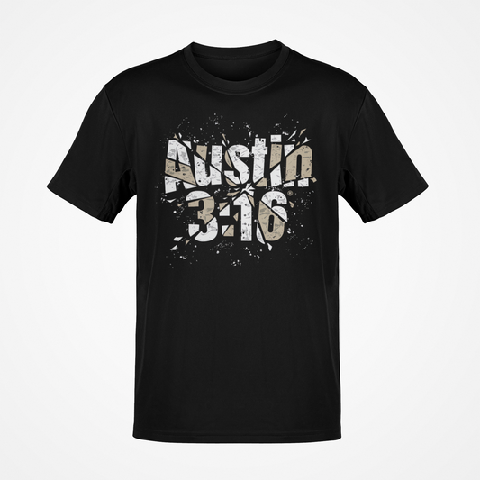 Stone Cold Steve Austin 316 Shattered Black T-shirt