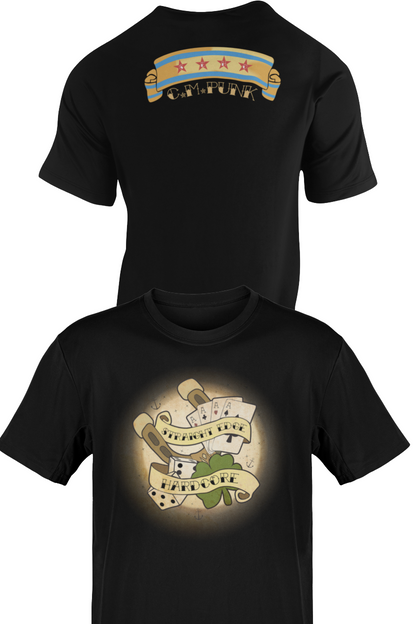 CM Punk Straight Edge Hardcore Luck Black T-shirt