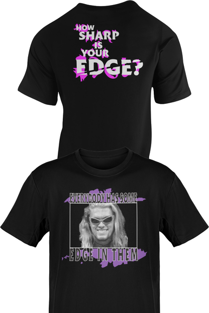 Edge WWF How Sharp Is Your Edge Mens Black T-shirt
