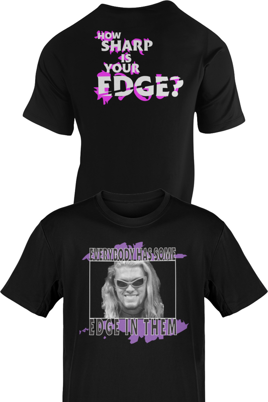 Edge WWF How Sharp Is Your Edge Mens Black T-shirt