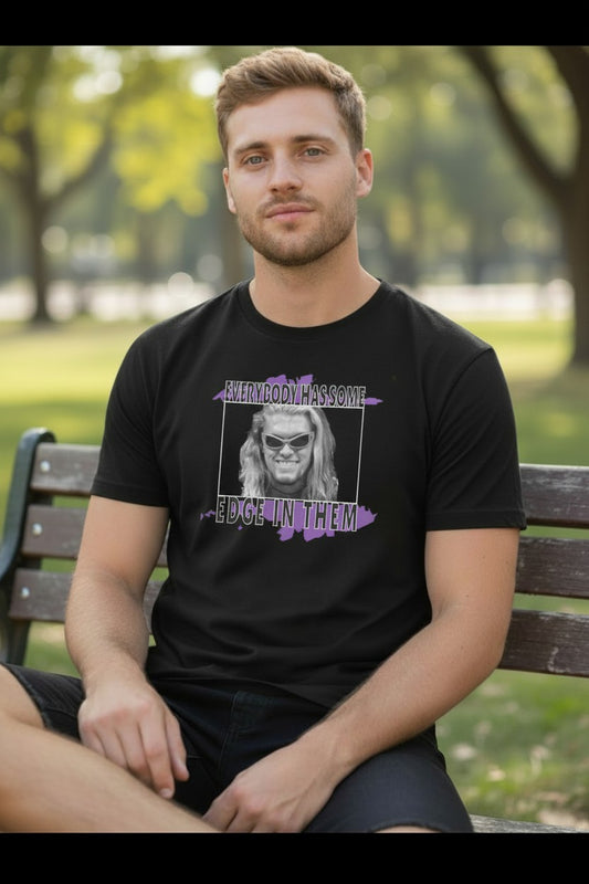 Edge WWF How Sharp Is Your Edge Mens Black T-shirt