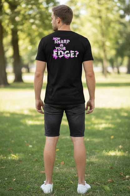 Edge WWF How Sharp Is Your Edge Mens Black T-shirt