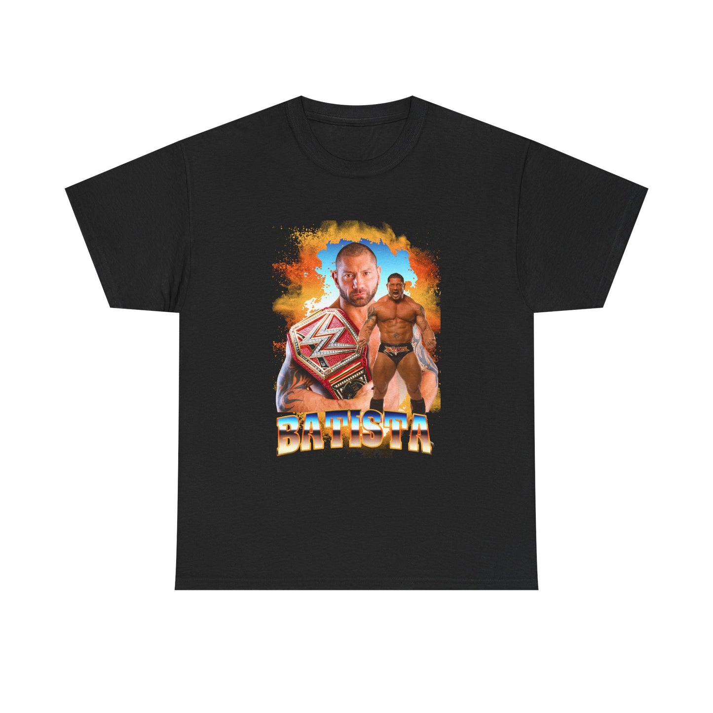 Batista Championship Belt Mens Black T-shirt WWE
