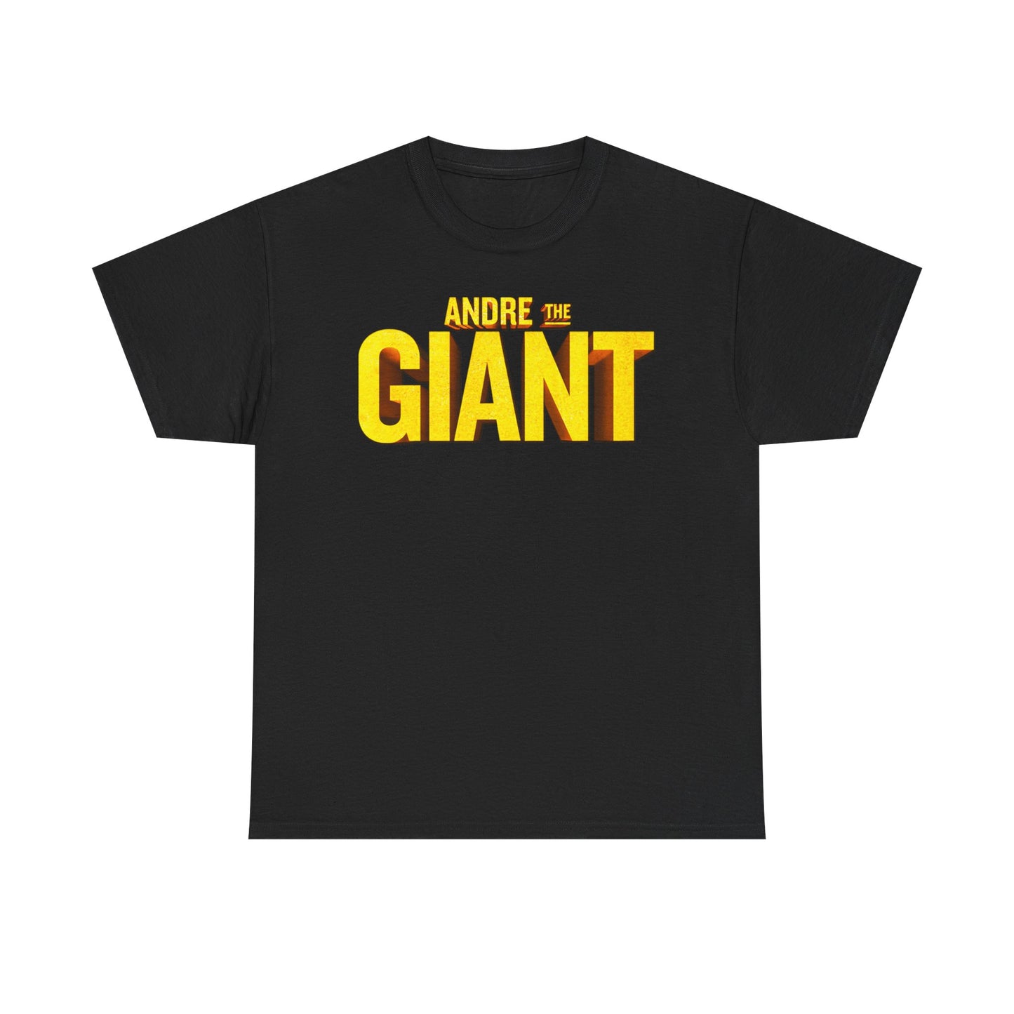Andre The Giant Big Yellow Logo Black T-shirt