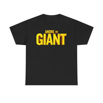 Andre The Giant Big Yellow Logo Black T-shirt