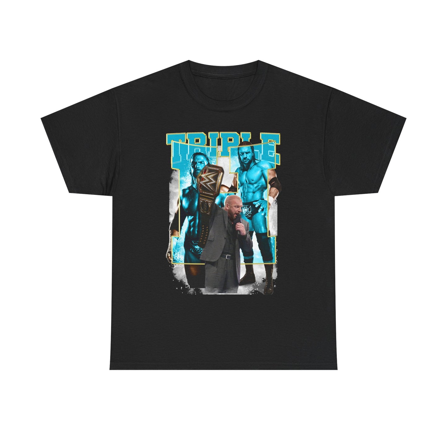 Triple H Authority Blue Mens Black WWE T-shirt