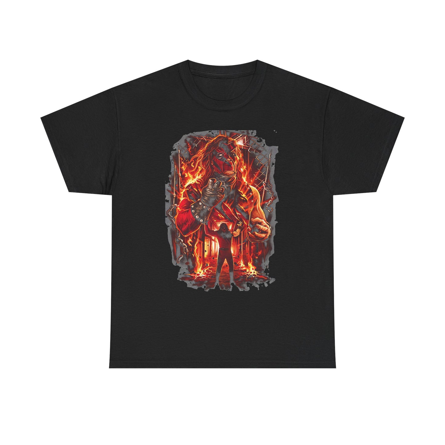 Kane The Big Red Machine Fireball Black T-shirt