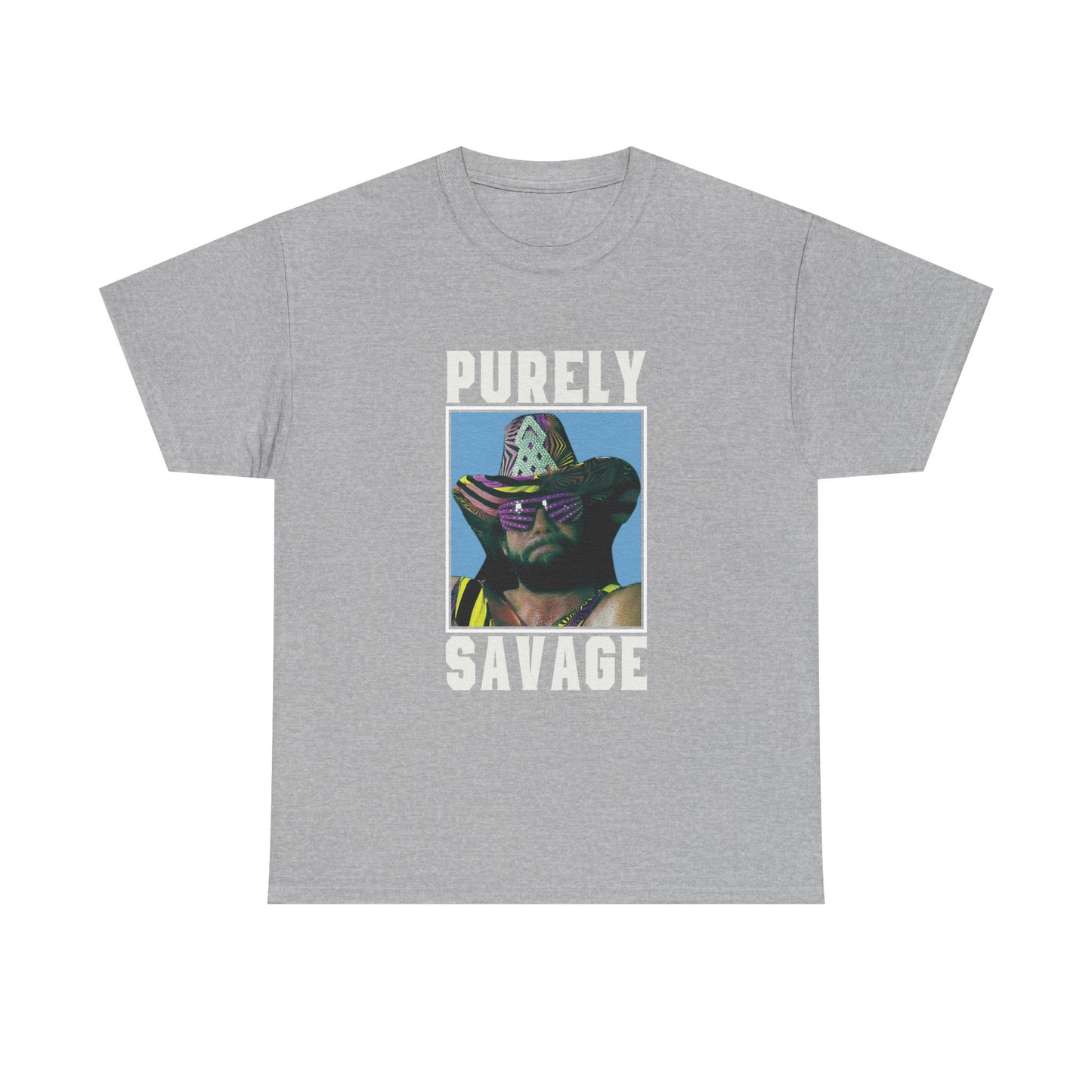 Macho Man Purely Savage Mens Grey T-shirt