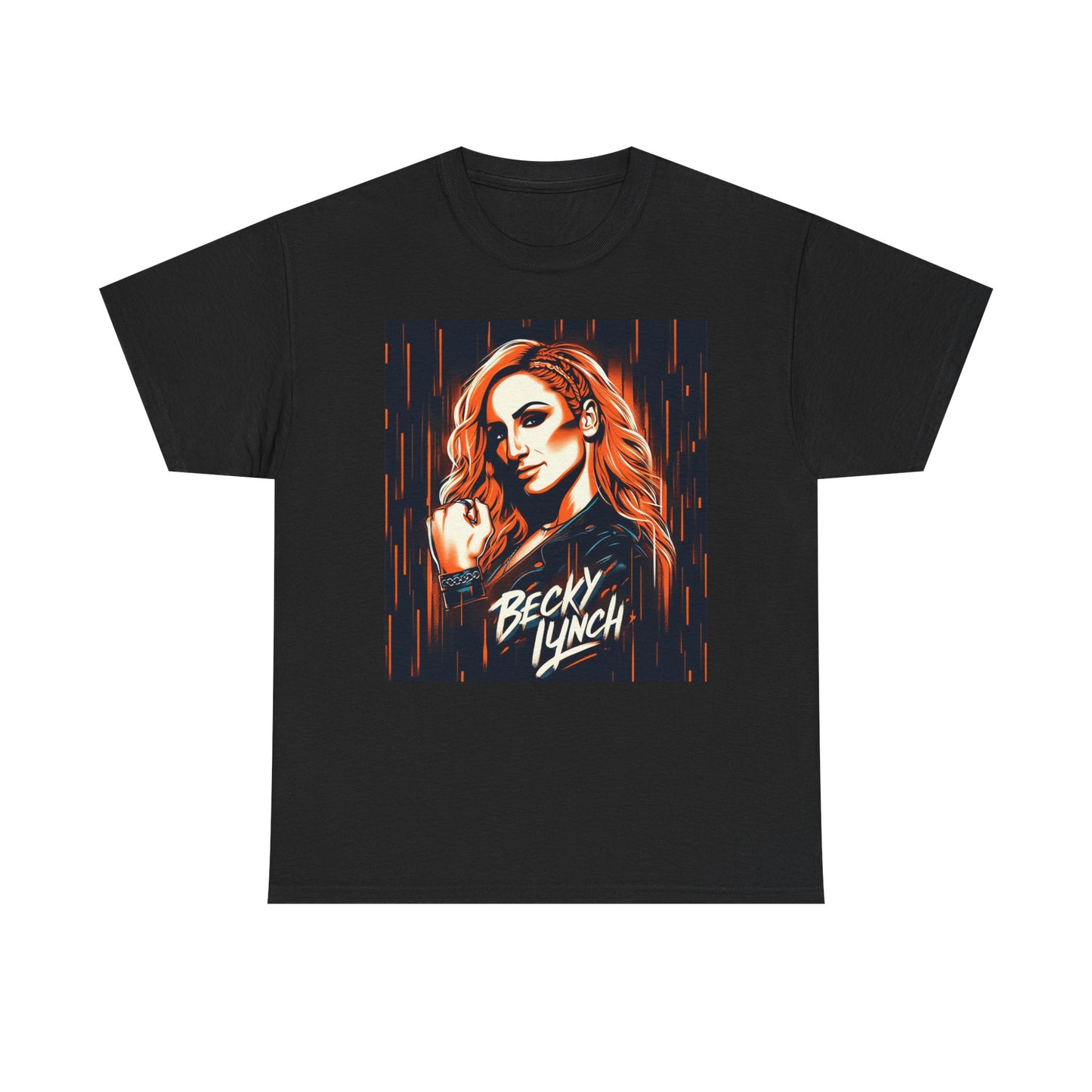 Becky Lynch Cartoon Portrait Black T-shirt